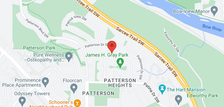 map of 83 Patterson Crescent SW